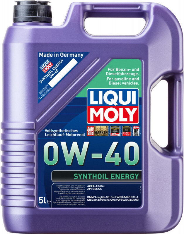 0W40 Motorolie Synthoil Energy i 5l dunk Motorolie fra Liqui Moly
