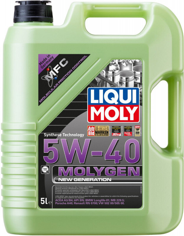 5W40 Molygen New generation motorolie fra Liqui Moly