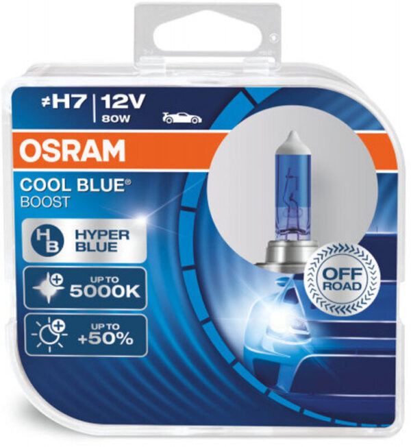 Osram H7 Cool Blue Boost pærer med +50% mere lys