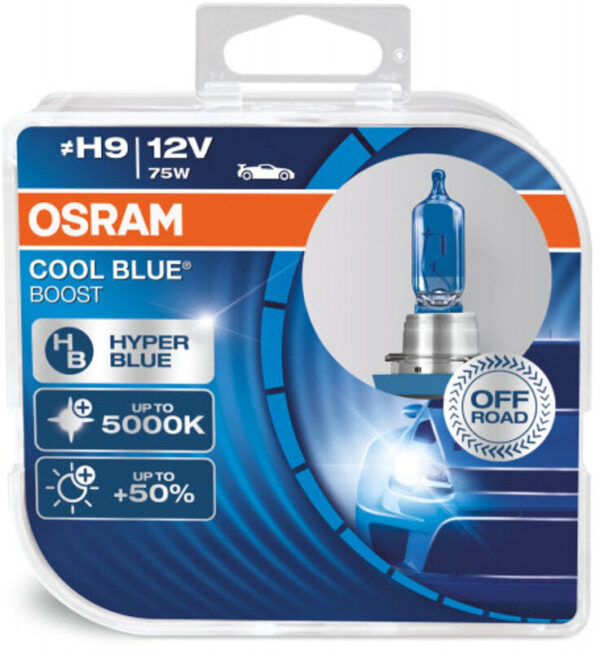 Osram H9 Cool Blue Boost pærer med +50% mere lys