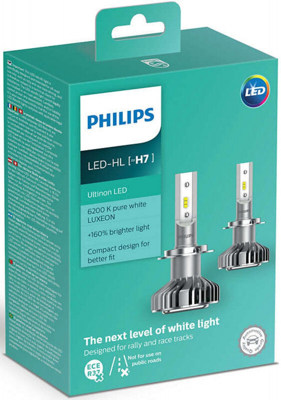 Philips Ultinon H7 LED +160% mere lys (2 stk.) Philips Ultinon LED +160%
